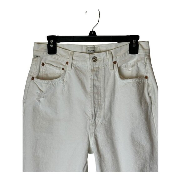 Citizens of Humanity Jeans Women 28 White Distressed Eva Relaxed Baggy Straight‎ - Picture 4 of 13